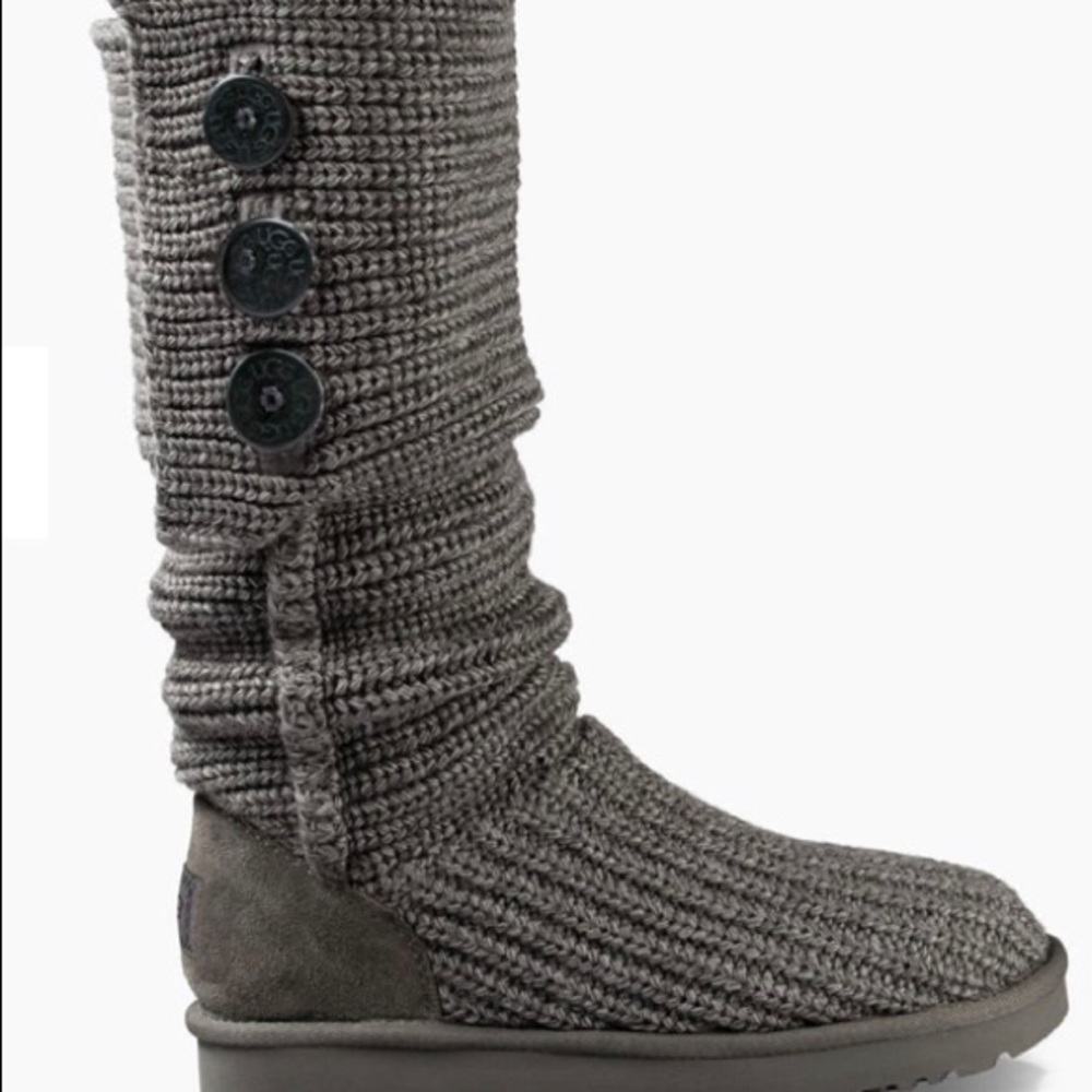 UGG Gray Knit Winter Boots